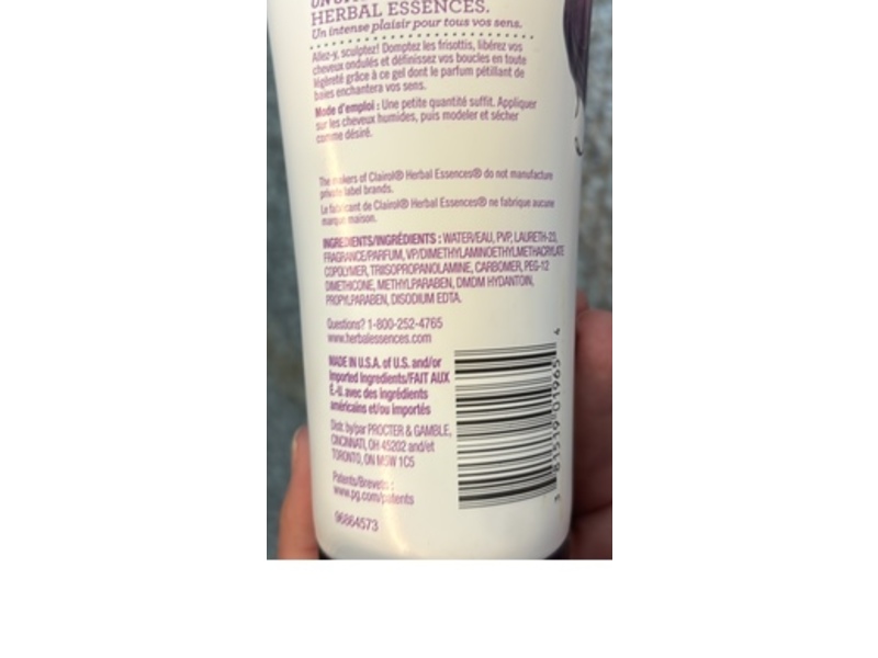 Herbal Essences Totally Twisted Curl Scrunching Gel, Mixed Berry Essences, Strong, 6 oz/170 g