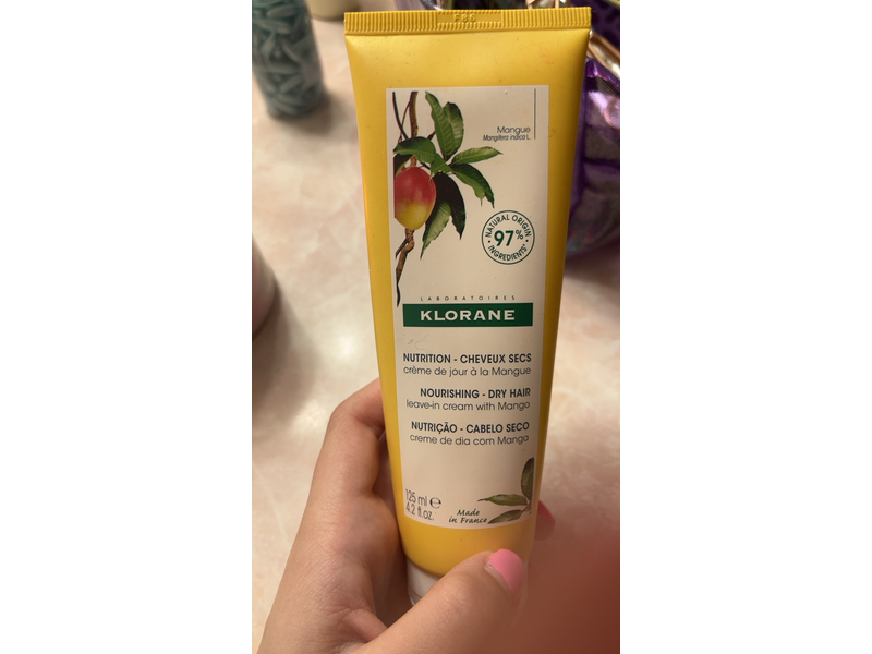 Klorane Nourishing Leave-in Cream with Mango Butter, 4.2 oz/125 mL