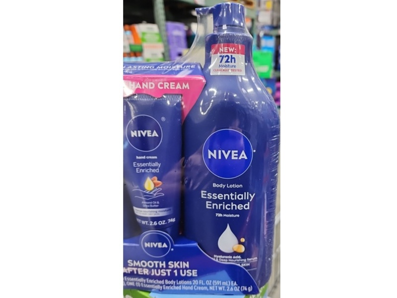 Nivea Essentially Enriched Body Lotion + Hand Cream Set, Pack Of 2