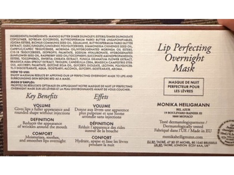 Monika Heiligmann Lip Perfecting Overnight Mask, 10 mL