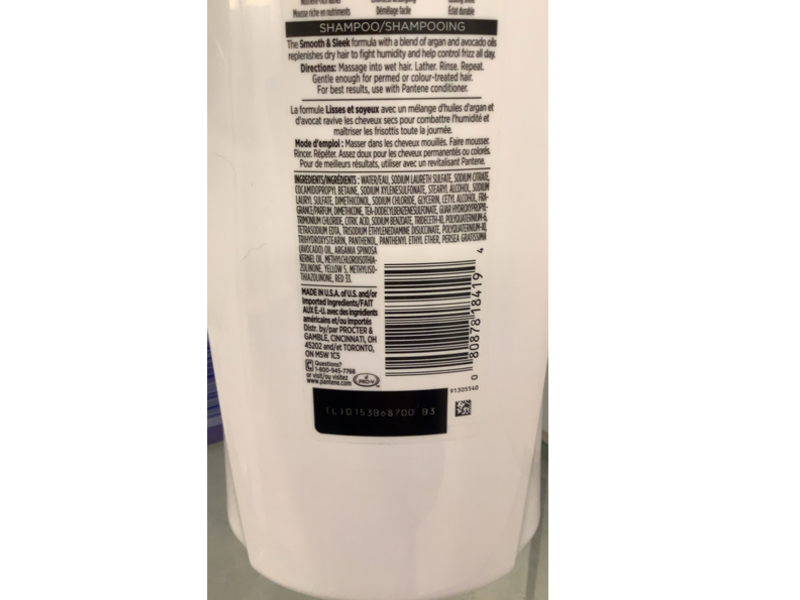 Pantene Smooth & Sleek Shampoo, Pro V, 30.4 fl oz/900 mL, Pack Of 4