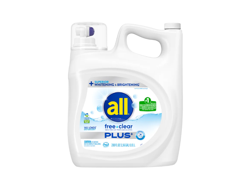 All Plus+ Laundry Detergent, Free & Clear, 160 Loads, 200 fl oz/5.91 L