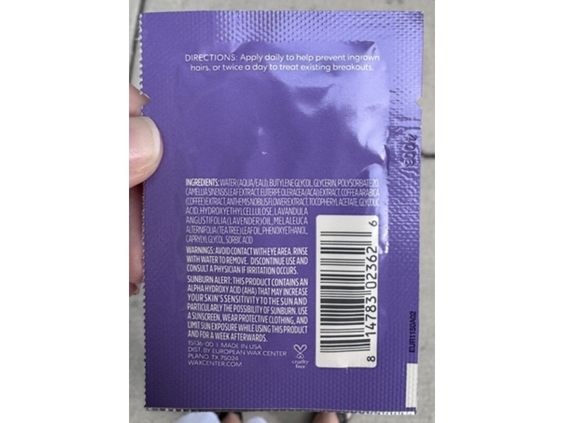 European Wax Center Treat Ingrown Hair Serum, 0.06 fl oz / 2 mL