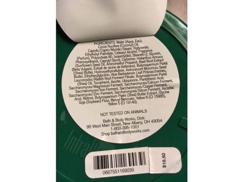 Bath & Body Works Vanilla Bean Noel Body Butter, Shea Butter + Coconut Oil, 6.5 oz/185 g