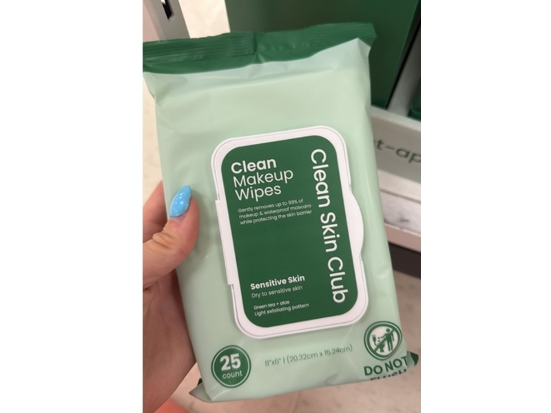 Clean Skin Club Makeup Wipes, Sensitive Skin, 25 Count