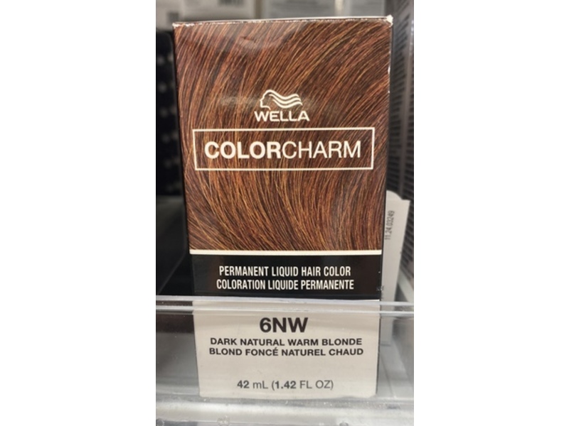 Wella Colorcharm Permanent Liquid Hair Color, 6NW Dark Natural Warm Blonde, 1.42 fl oz/42 mL