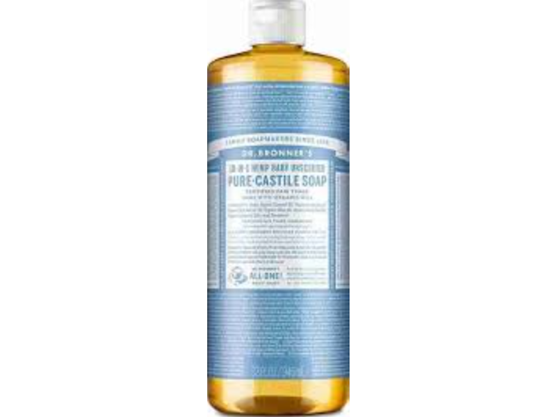 Dr. Bronner's 18-In-Baby Pure-Castile Soap, Unscented, 473 mL