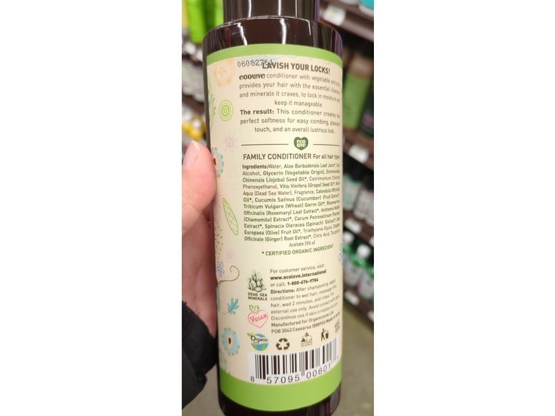 Eco-Love Family Conditioner, Cucumber, Parsley & Spinach, 17.6 fl oz/500 mL