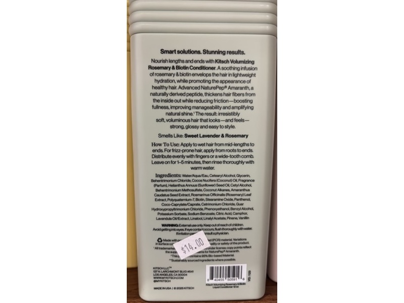 Kitsch Volumizing Conditioner, Rosemary & Biotin, 12 fl oz/355 mL