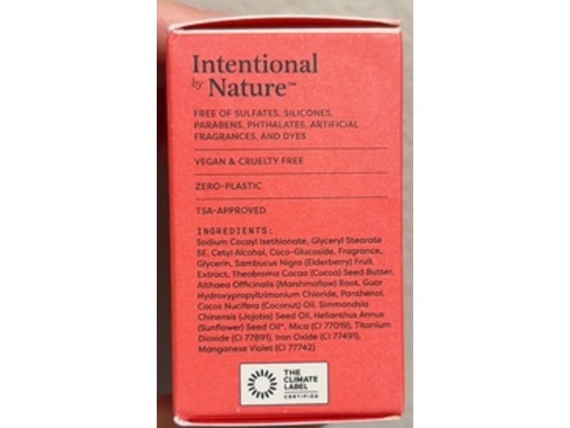 The Earthling Co. Thickening & Volumizing Shampoo Bar, Hibiscus Petal, 3.0 oz/85 g