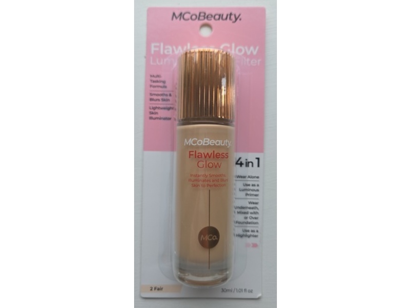 MCoBeauty Flawless Glow Luminous Skin Filter, 2 Fair, 1.01 fl oz/30 mL