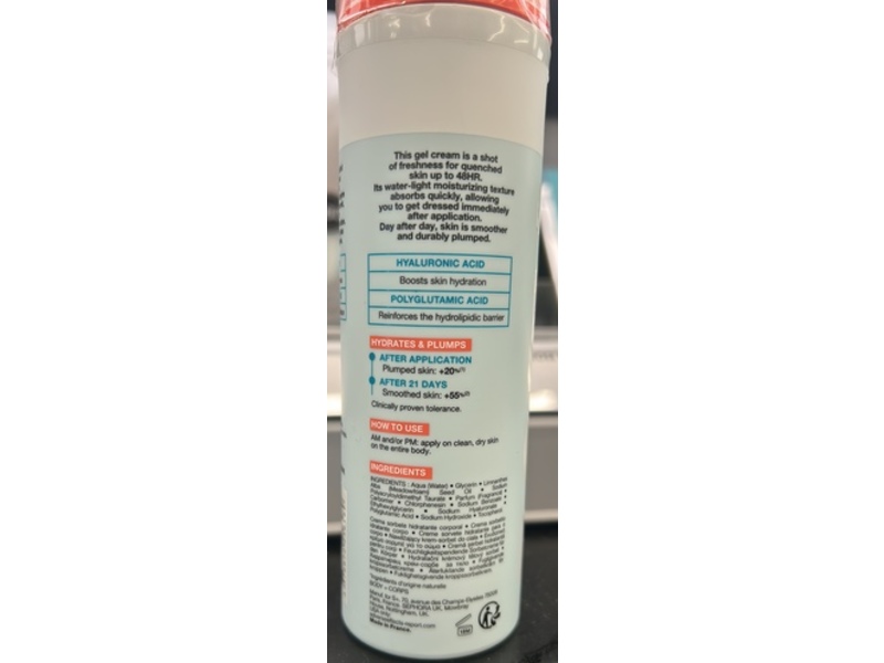 Sephora Collection Body Dewy Gel Cream, Hyaluronic+Polyglutamic Acid, 5.07 fl oz/150 mL