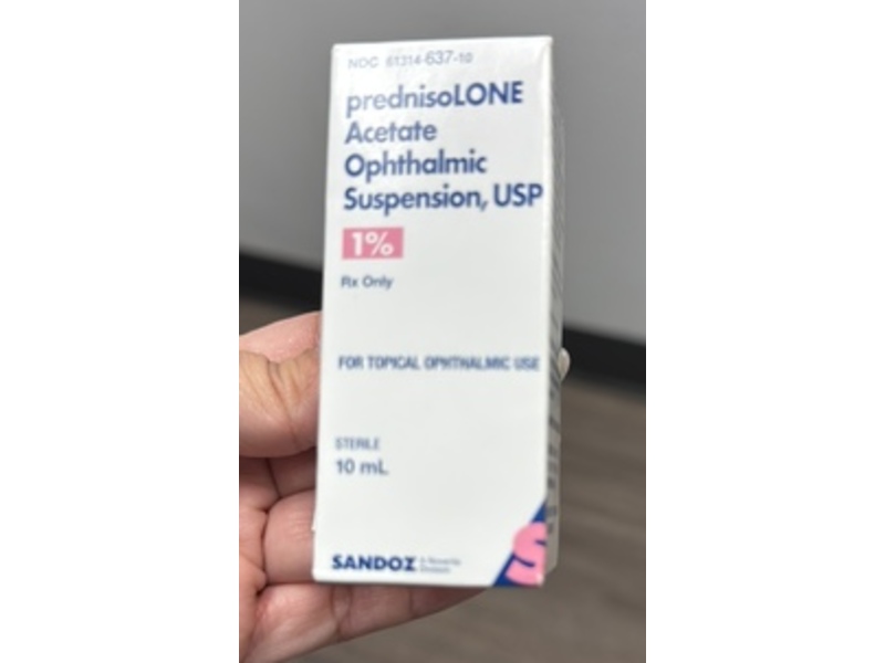 Prednisolone Acetate Ophthalmic Suspension 1%, 10 mL, Sandoz (Rx)