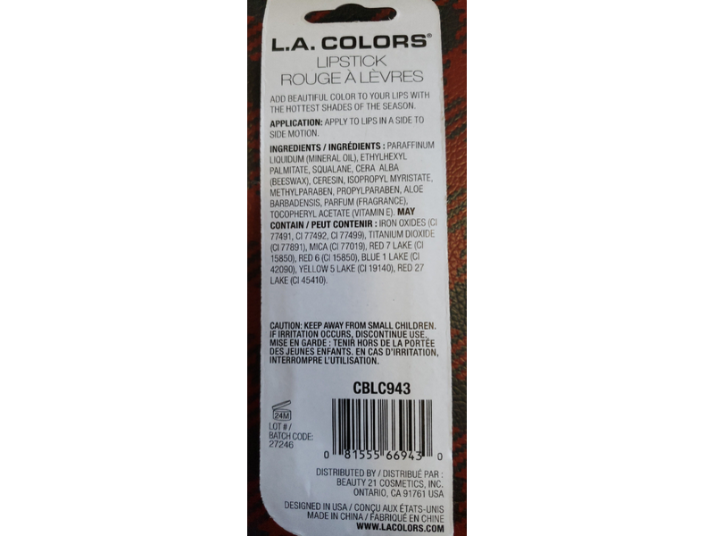 La Colors Trend Setter Lip Color, Snuggle, 0.11 oz/3.2 g