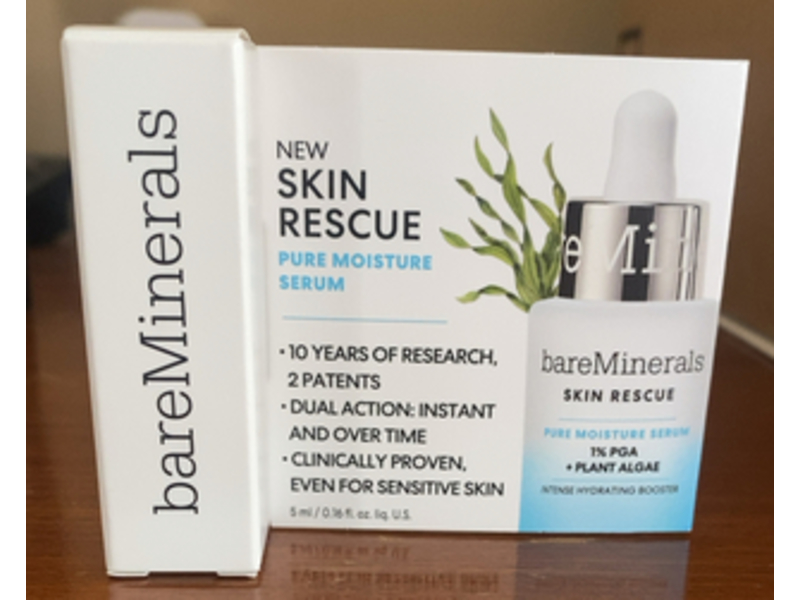 bareMinerals Skin Rescue Pure Moisture Serum, 1% Pga + Plant Algae, 0.16 fl oz/5 mL
