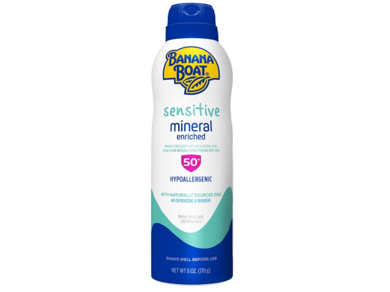 Banana Boat Simply Protect Sensitive Mineral Sunscreen Spray, SPF 50+, 6 fl oz/170 mL
