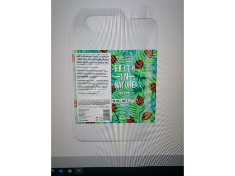 Faith-In-Nature Hand & Body Lotion, Coconut, 169 fl oz/5 L