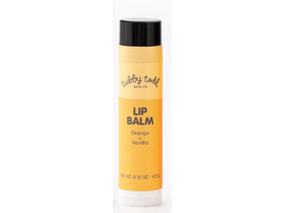 Tubby Todd Lip Balm, Orange + Vanilla, 0.15 oz/4.2 g