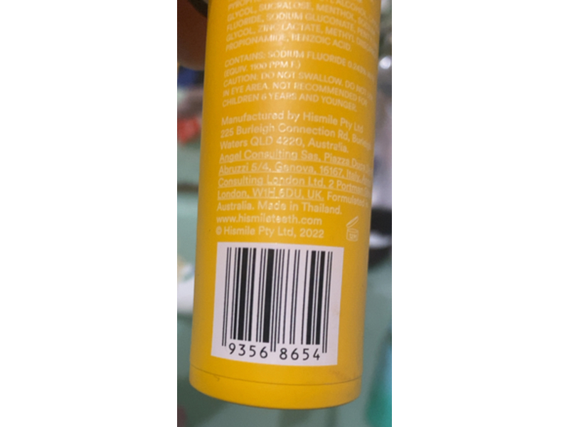 Hismile Toothpaste, Mango Sorbet, 2.1 oz/60 g