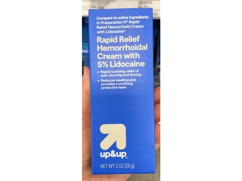 Up & Up Rapid Relief Hemorrhoid Cream, 5% Lidocaine, 1 oz/28 g