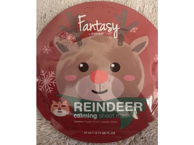 Fantasy By Masque Bar Reindeer Calming Sheet Mask, 0.71 fl oz/21 mL