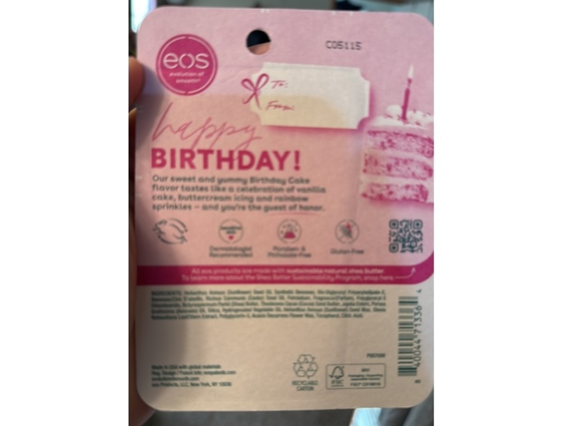 eos Super Balm, Birthday Cake, 0.35 fl oz/10 mL, Pack Of 2