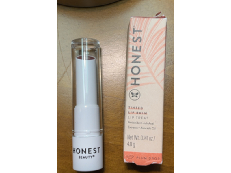 Honest Beauty Tinted Lip Balm, Plum Drop, 0.141 oz/ 4 g