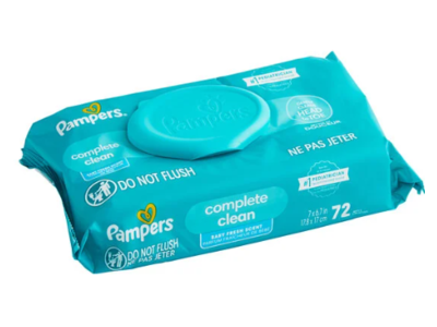 Pampers Complete Clean Baby Wipes, Baby Fresh Scent, 72 Count