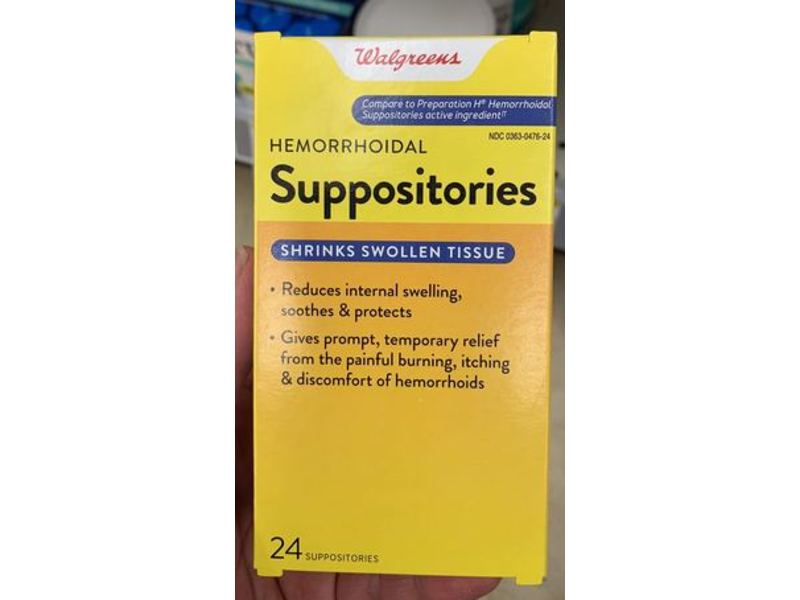 Walgreens Hemorrhoidal Suppositories, 24 Count
