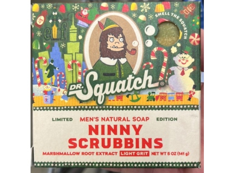 Dr Squatch Ninny Scrubbins Natural Soap, Marshmallow Root Extract Light Grit, 5 oz/141 g