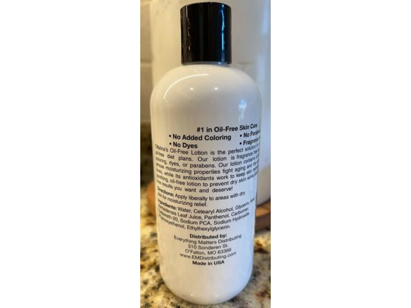 Tiffalina's Oil Free Body Lotion, Fragrance Free, 12 oz/355 mL