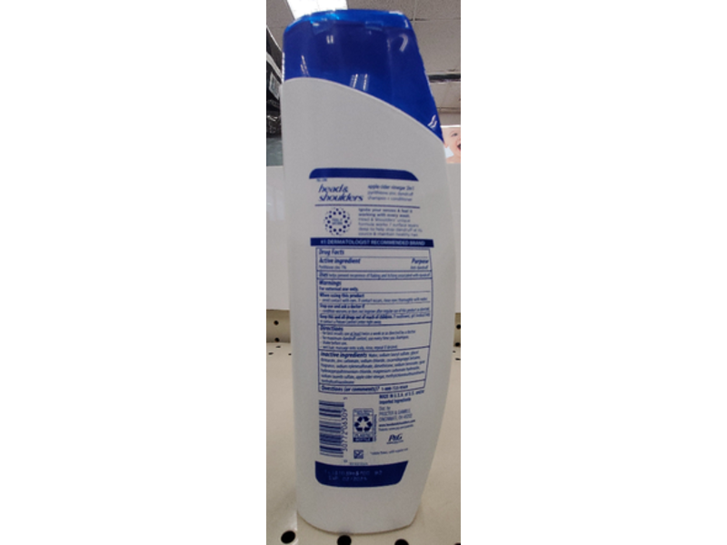 Head & Shoulders 2 In1 Dandruff Shampoo & Conditioner, Apple Cider Vinegar,12.5 fl oz/370 mL