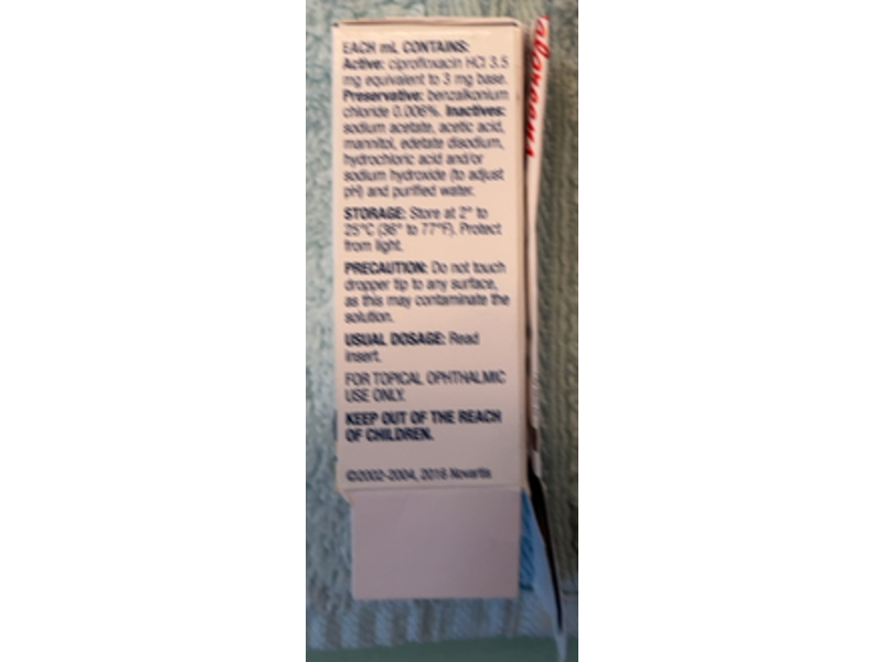 Ciprofloxacin Ophthalmic Solution, 0.3%, Sterile, 10 mL Sandoz (RX)