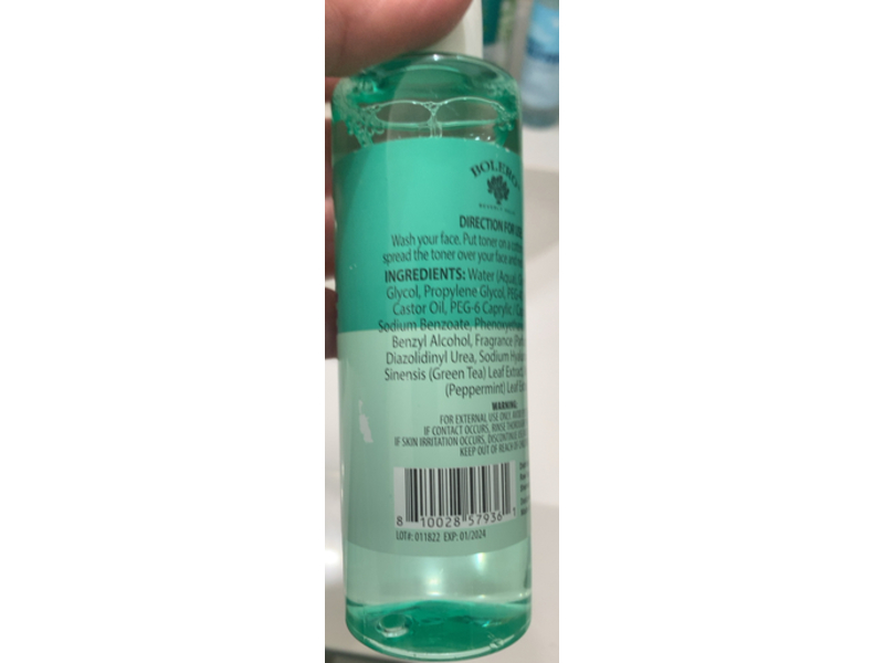 Bolero Soothe Facial Toner, Green Tea & Mint, 5 fl oz/147.8 mL