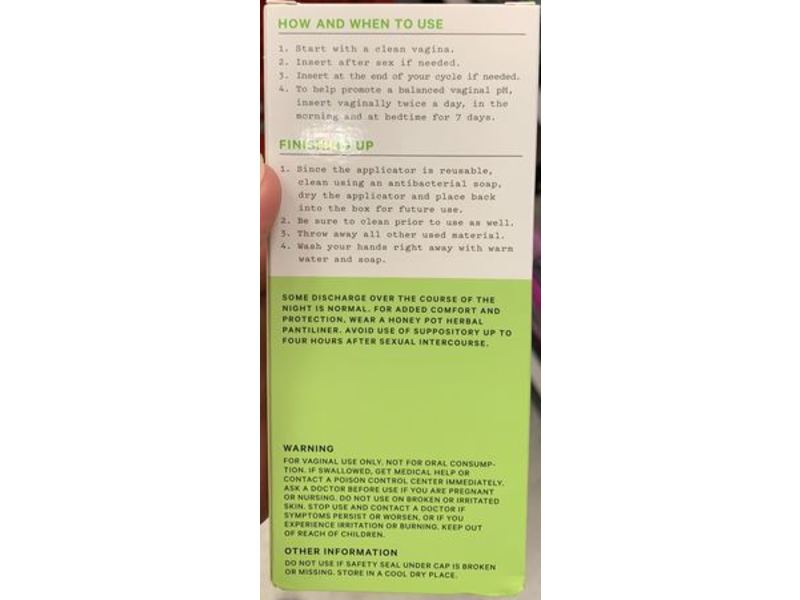 The Honey Pot Company Boric Acid & Herbs, 14 Suppositories + 1 Applicator