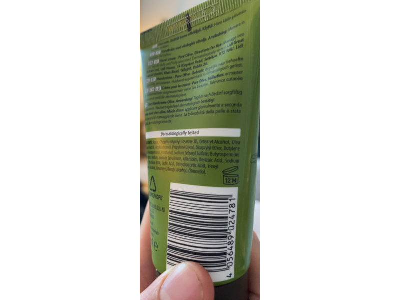 Cien Pure Olive Hand Cream, Organic Olive Oil, 75 mL