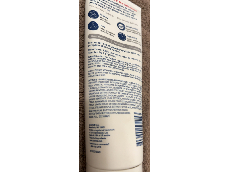 CeraVe Diabetics Dry Skin Relief Moisturizing Cream, 8 fl oz/236 mL
