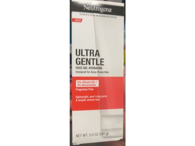 Neutrogena Ultra Gentle Face Gel Hydrator, Pro-Vitamin B5 & 4% Niacinamide, 5.0 oz/141 g