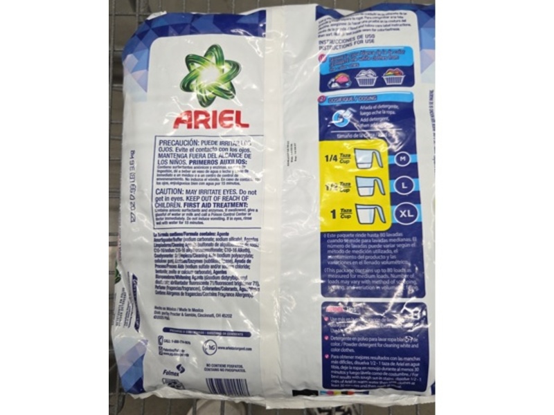 Ariel 2X Power Powder Detergent, Original Scent, 80 Loads, 127 oz/3.6 kg