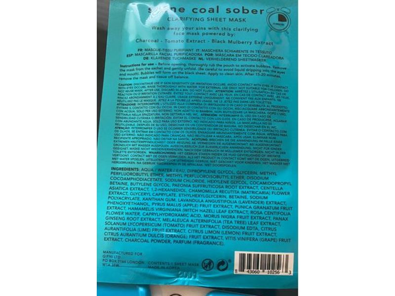 Holler And Glow Stone Coal Sober Mask, Clarifying, 0.67 fl oz/20 mL