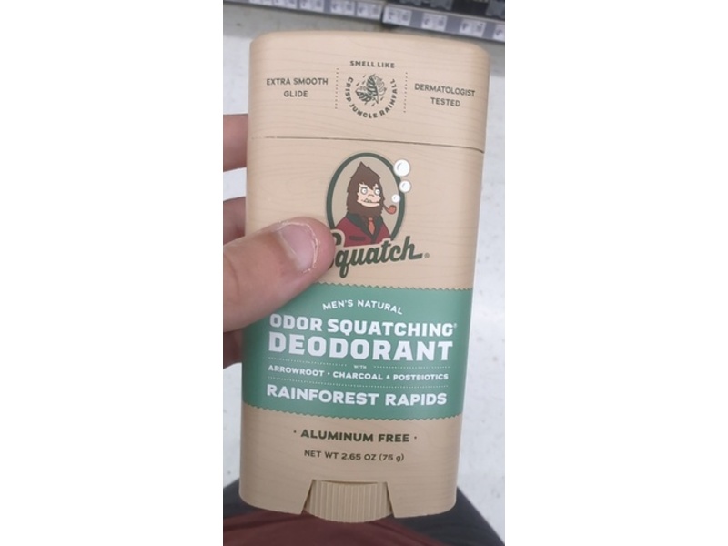 Dr.Squatch Odor Squatching Deodorant, Rainforest Rapids, 2.65 oz/75 g