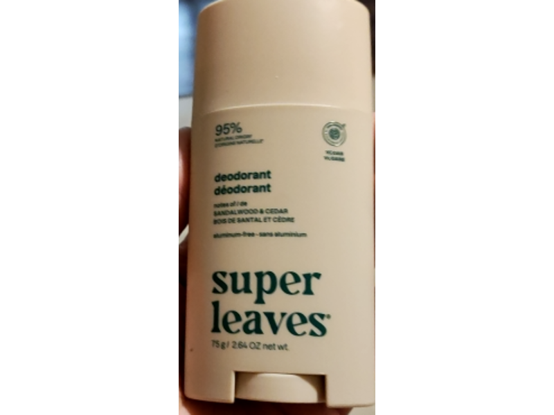 ATTITUDE Super Leaves Aluminum Free Deodorant, Sandalwood & Cedar, 2.84 fl oz/75 g