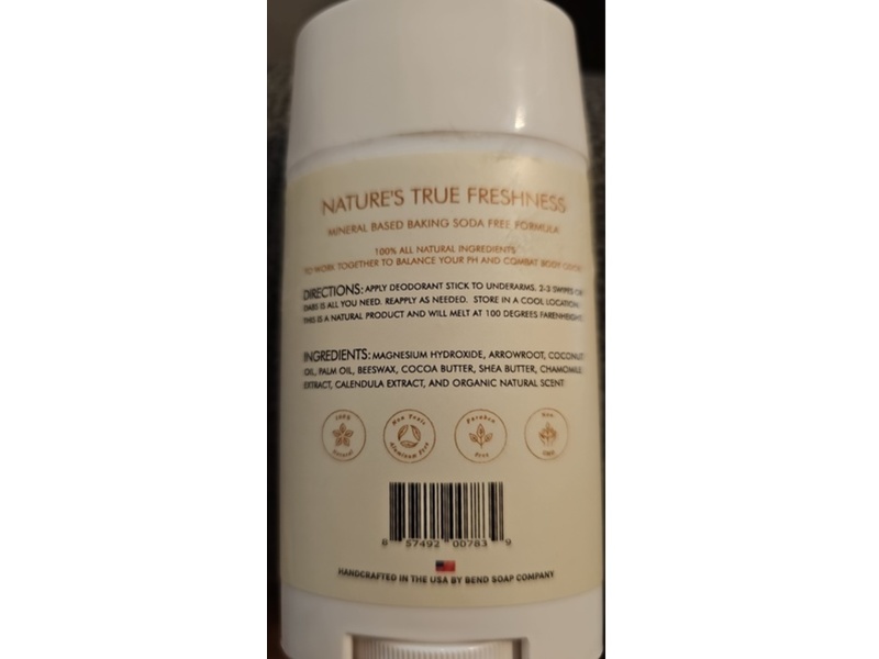 Bend Soap All Natural Deodorant, Apricot Blossom, 2.5 oz/70 g