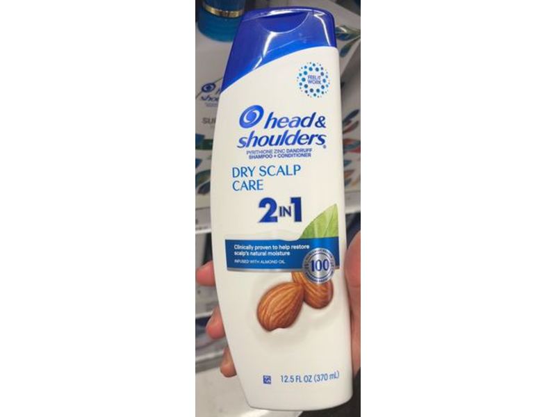 Head & Shoulders 2 In 1 Dandruff Shampoo + Conditioner Dry Scalp Care, 12.5 fl oz/370 mL