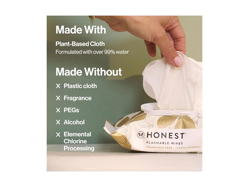The Honest Company Flushable Wipes, 42 Count, Pack Of 3