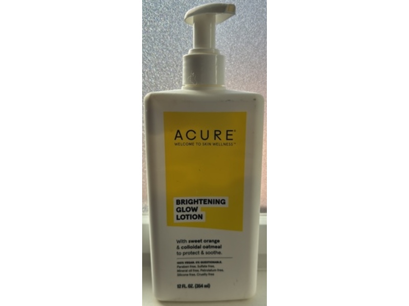 Acure Brightening Glow Lotion, Sweet Orange & Colloidal Oatmeal, 12 fl oz/354 mL