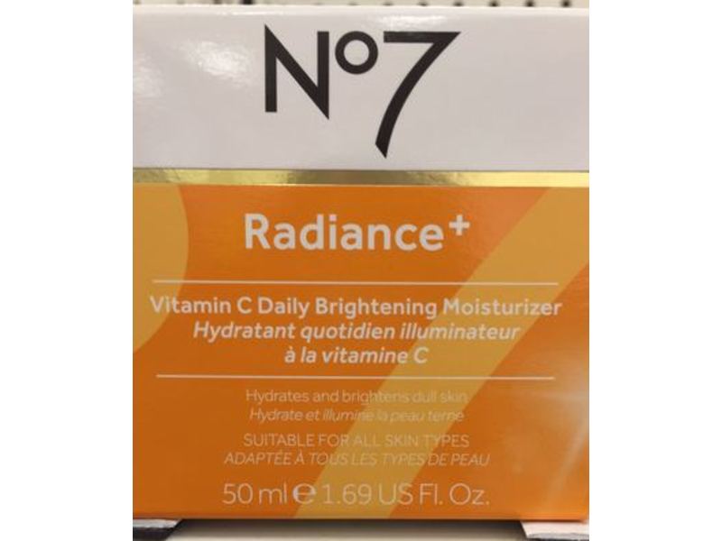 No7 Radiance+ Vitamin C Daily Brightening Moisturizer, 1.69 fl oz / 50 ml