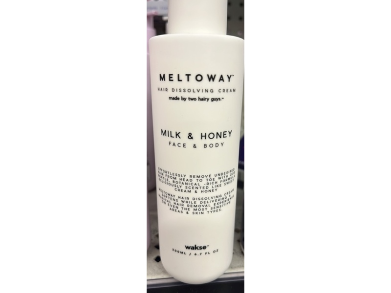 Wakse Meltoway Hair Dissolving Cream, Milk & Honey, 6.7 fl oz/200 mL