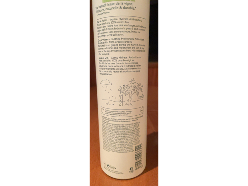 Caudalie Eau De Raisin Facial Mist, Grape Water, 10.7 oz/300 mL