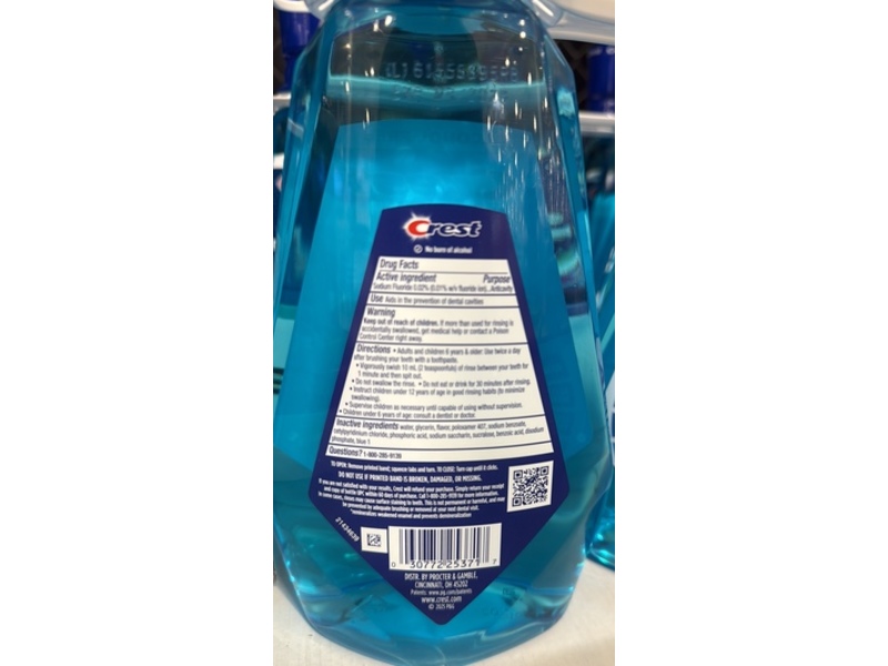 Crest Pro-Health 7 In 1 Anticavity Fluoride Mouthwash, Clean Mint, 33.8 fl oz/1 L